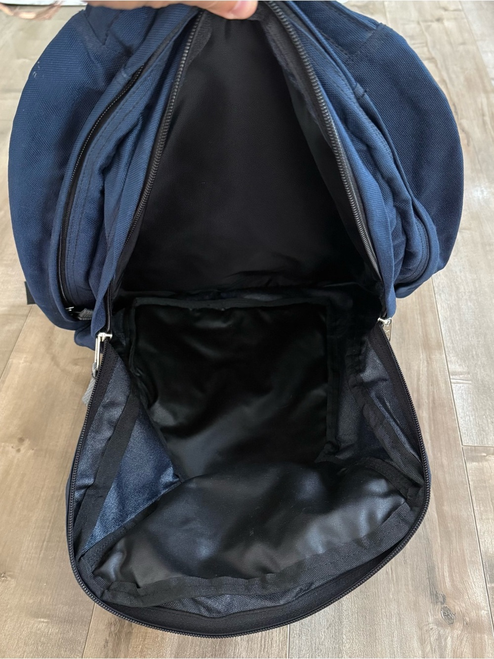 JanSport Backpack Navy Blue Unisex Back to School Large Adjustable Zip - Picture 8 of 10